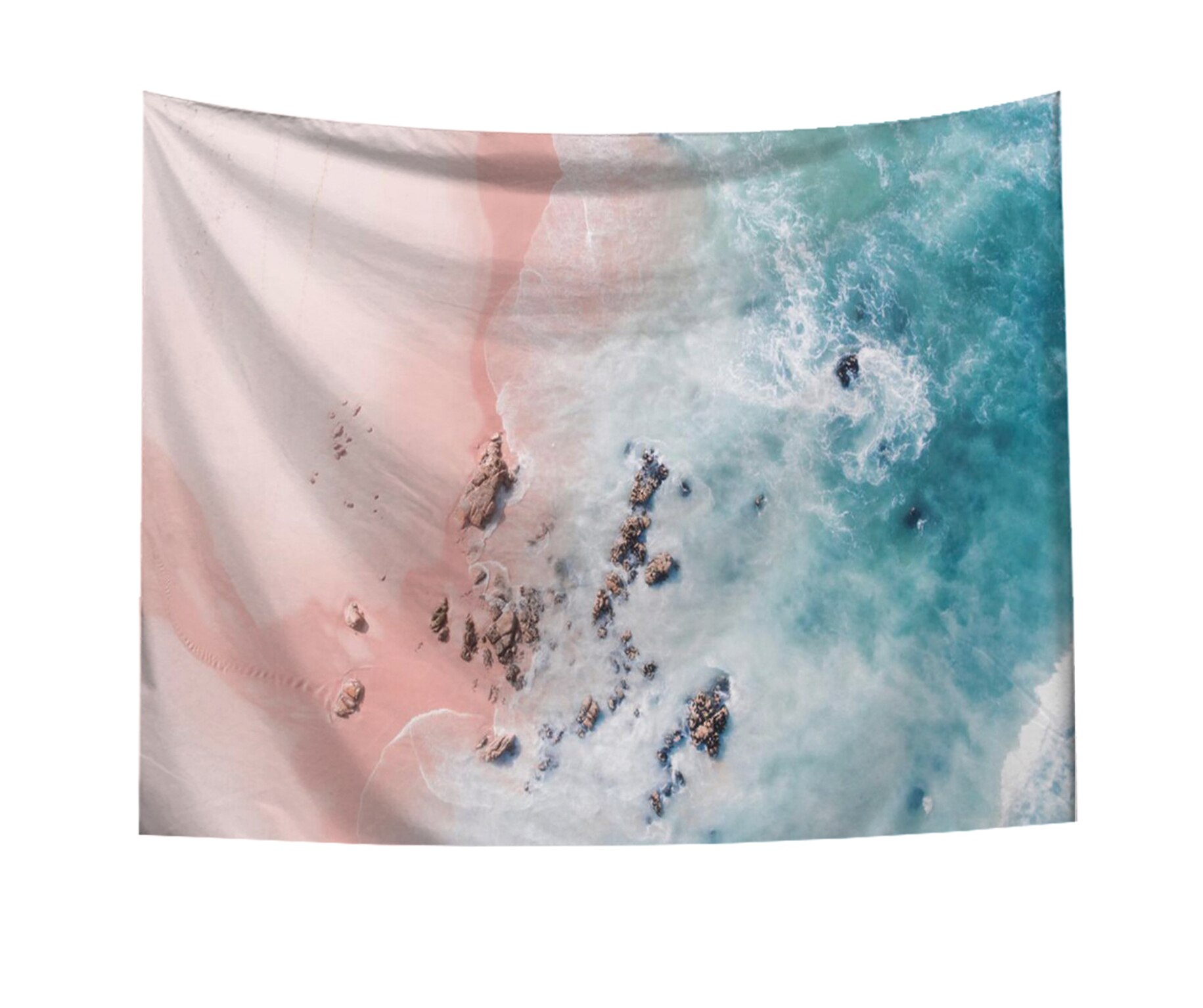 Faroot Sandy beach tapestry 95x73 cm (brushed) Hanging Cartoon Sea Waves Art Wall Hippie Tapestry Home Decor Yoga Beach Towel: D