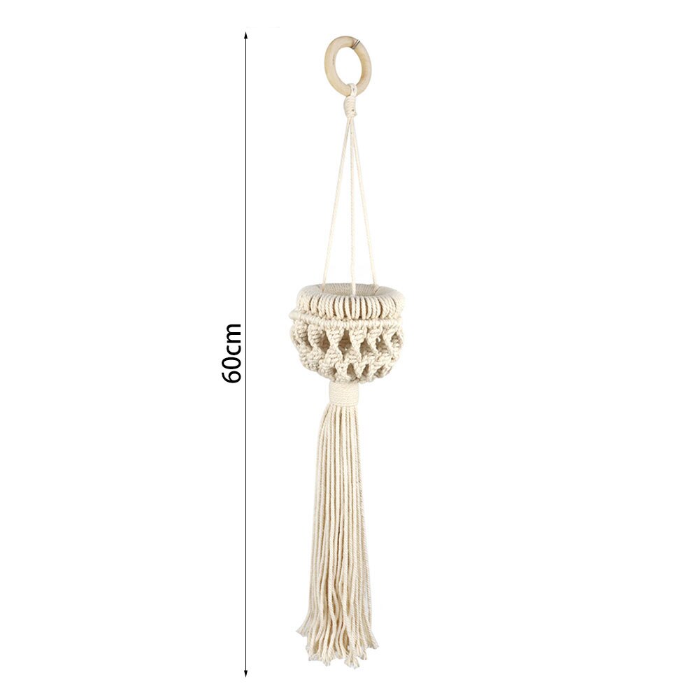 Macrame Plant Hanger Baskets Flower Pot Holder Balcony Wall Hanging Planter Decor Knotted Lifting Rope Home Garden: Style C