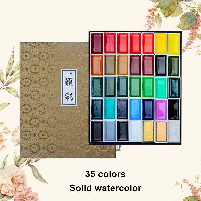 Sakura-Juego de acuarelas de colores sólidos, suministros de Arte de pintura de acuarela avanzada , color nacarado, 24/48/60 colores