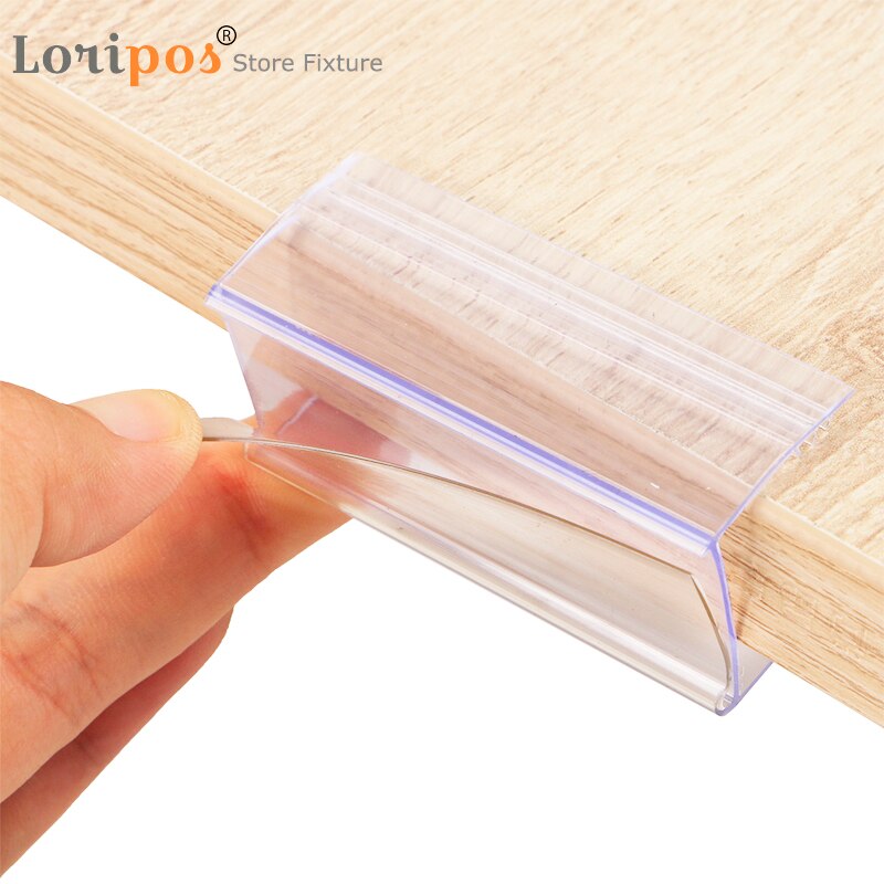 6cm x 2.25cm glas træ hylde kant greb strimmel hylde montering data strimmel pris taler hylde top label holder tegn display klip