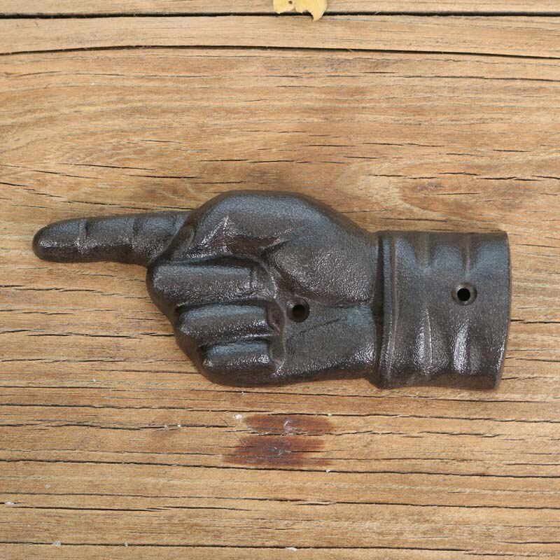 Pointing Hand Cast Iron Direction Sign 3 1/4 Inch: Left
