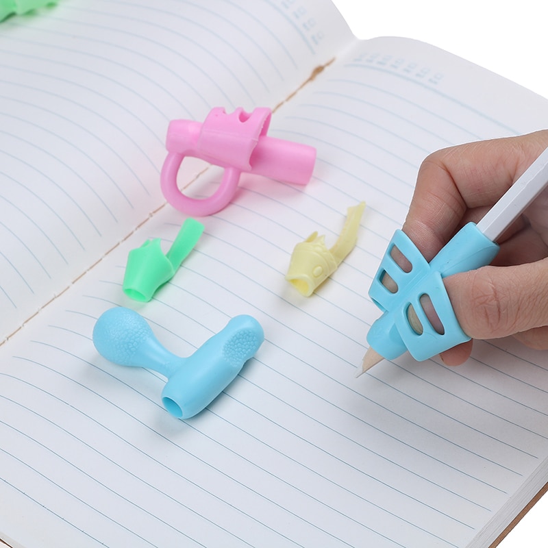 3Pcs Siliconen Dolfijn Vis Houden Tekening Potlood Kinderen Creativiteit Kids Studenten Potlood Schrijven Tekening Beschermen Vinger Speelgoed