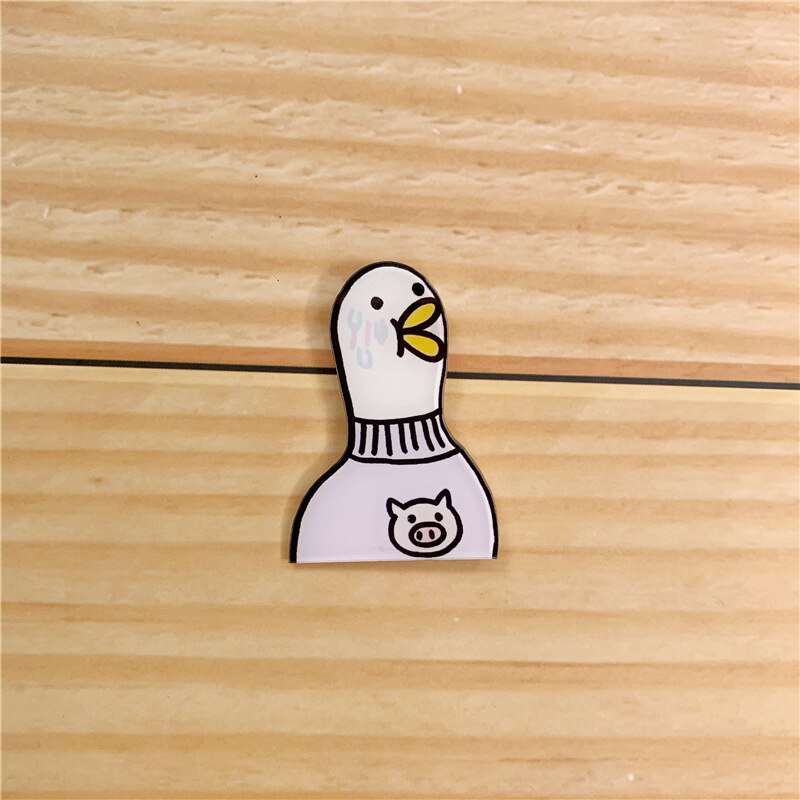 Nette Karikatur Weiße Ente Metall Emaille Brosche Persönlichkeit Modische Ente Abzeichen Stift modisch schick freundlicher Kleidung Rucksack Jewe: 5