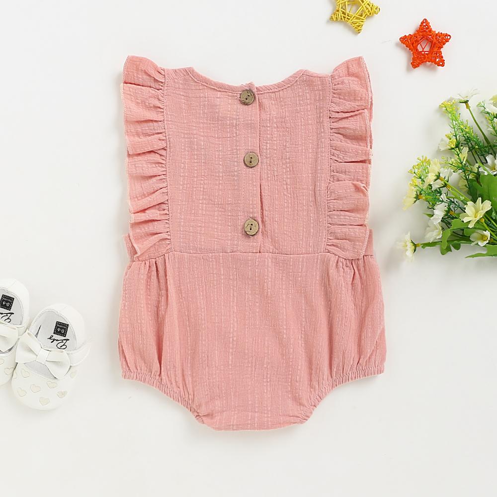 Barboteuse pour bébés garçons et filles, sans manches, à volants, motif Floral, vêtements d'été, tenue décontractée, une pièce,