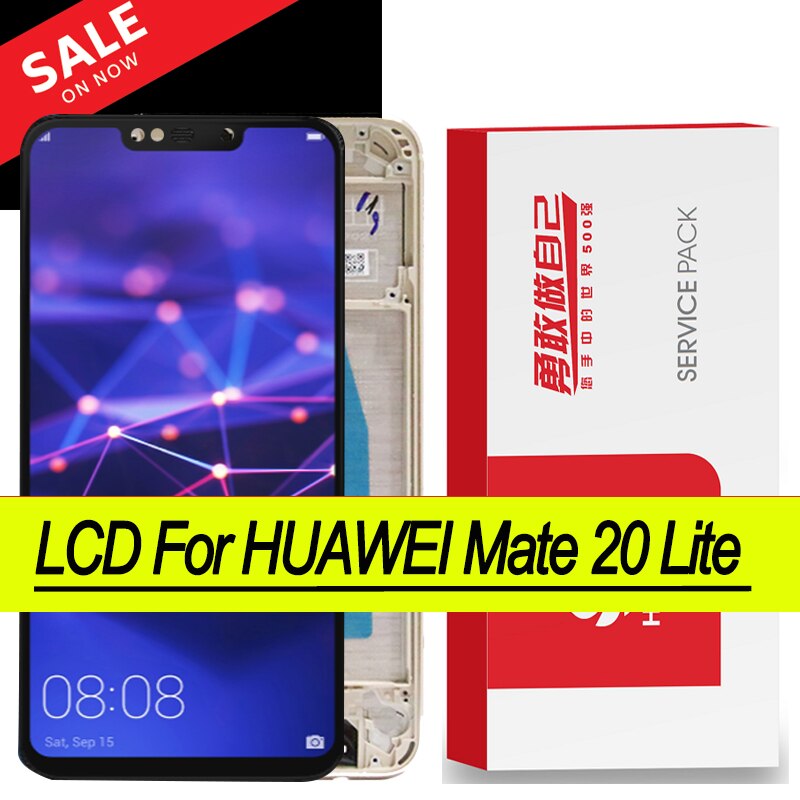 Original 6.3 ips ips ips display com moldura para huawei companheiro 20 lite display lcd digitador da tela de toque para mate20 lite peças reparo