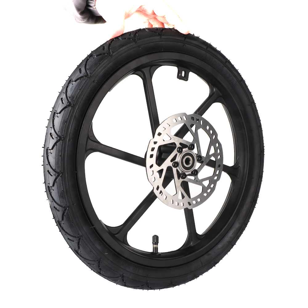 Bicycle 16 Inch Front Wheel 16x1.75 Tire Inner Tube Alloy Hub With Brake Disc For Electric Scooters Folding E-bike Bike Parts