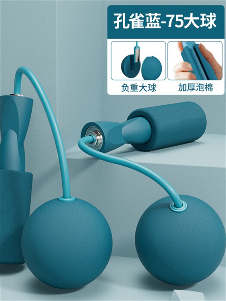 Hoip Jeeky Cordless Springseil Professionelle Springseil Mädchen Student Abnehmen Verlieren Gewicht Gestaltung Fett Verbrennung Zähler Fitness: Blue big ball