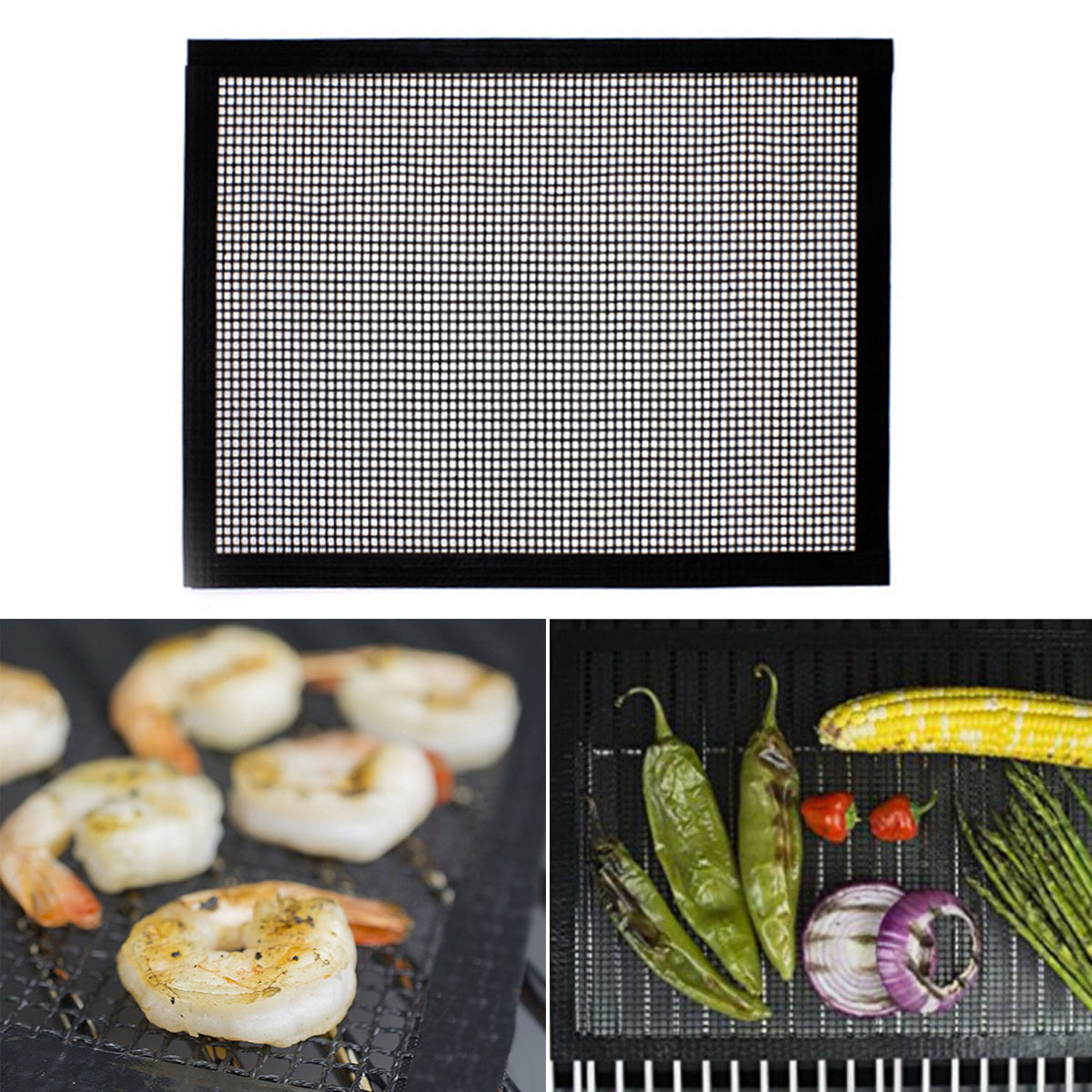 BBQ Grill Grid Mat Non-Stick Mesh Matts Barbeque Reusable Baking Net
