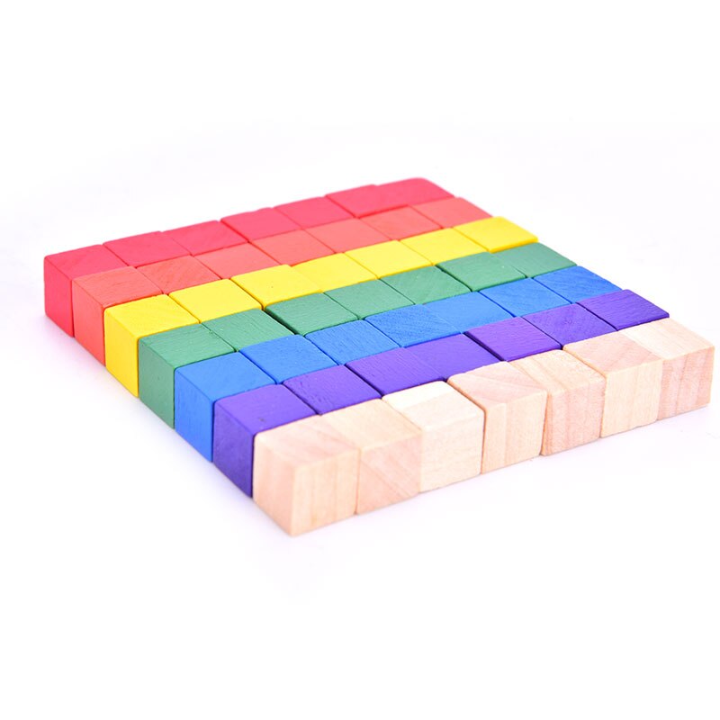 100Pcs 10Mm Hout Cubes Kleurrijke Dobbelstenen Schaakstukken Haakse Voor Token Puzzels Kids Kinderen Board Game Kubussen vroege Onderwijs