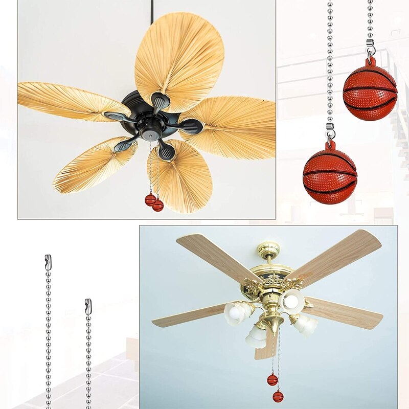 Basketbal Plafond Ventilator Lamp Trekt Chain Extender Home Decor Metalen Verlichting Kroonluchter Rits Connector Thuis Bruiloft