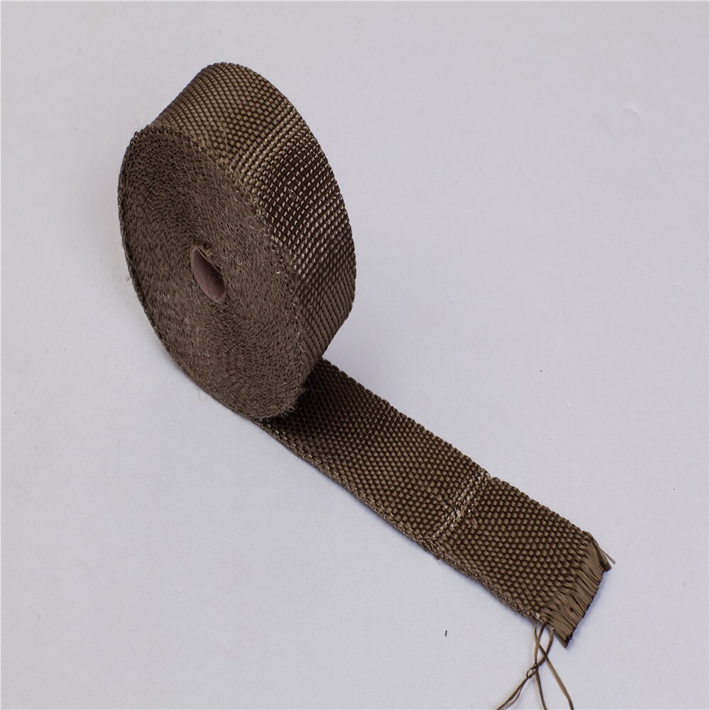 Glass fiber exhaust manifold insulation tape banana tape with stainless steel cable tie 5cm*5M 10M 15M: Titan 5M