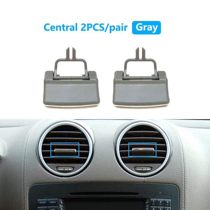 Auto Front Airconditioning Ac Vent Grille Clip Slider Voor Mercedes Benz W164 Ml Gl 300 350 450 500 2007: Central 2pcs Gray