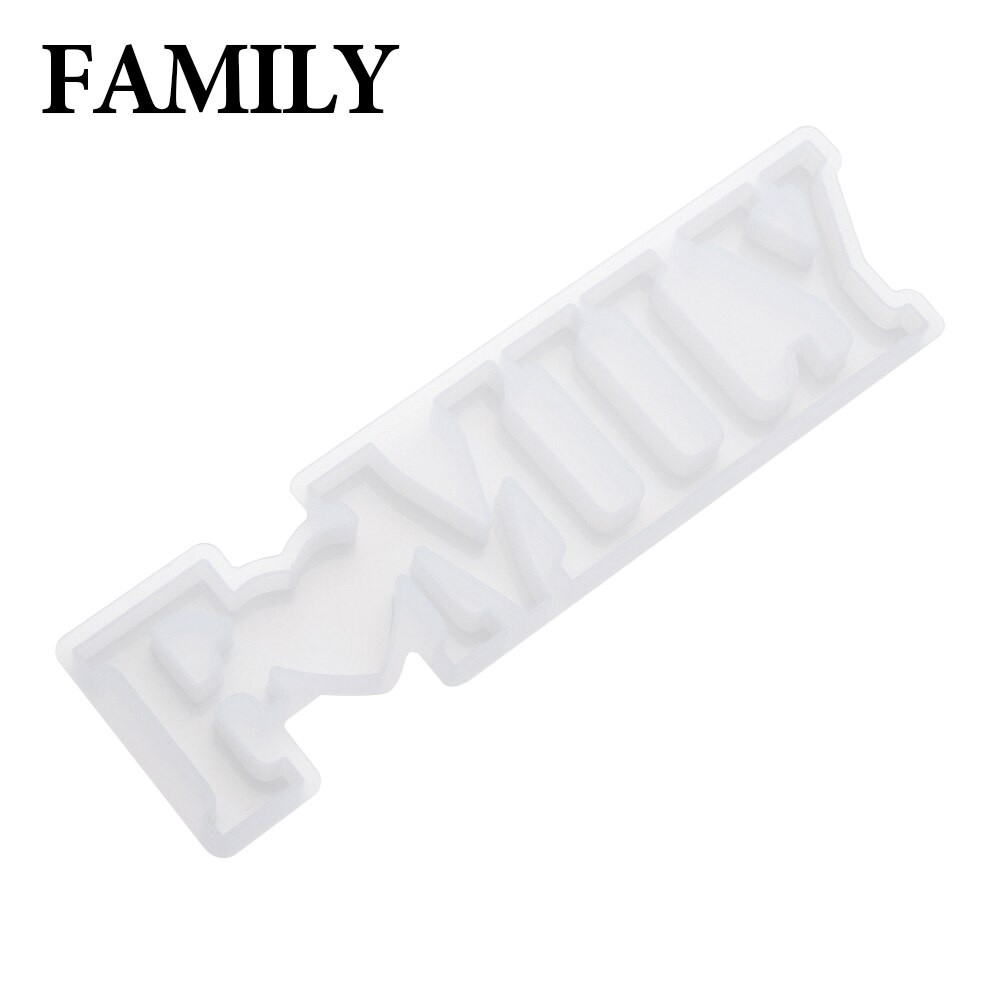 Handgemaakte Hanger Craft Diy Crystal Epoxy Siliconen Mallen Liefde Hart Letters Vorm Mold Hoge Spiegel Mallen Sieraden Maken Mould: FAMILY