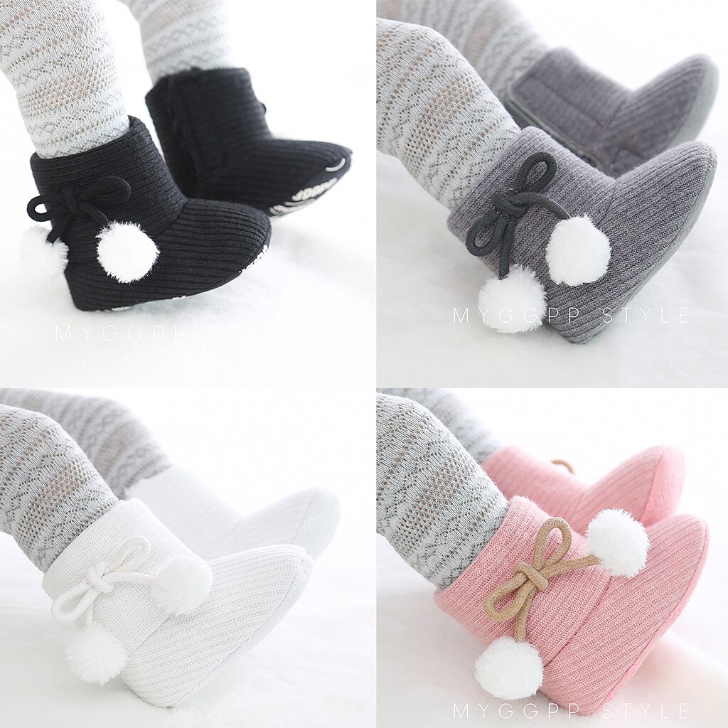 Bottes pour bébés hiver bébé filles chaussures solides anti-dérapant enfant en bas âge neige chaude Prewalker slip-on caoutchouc coton bottes souples pour les enfants
