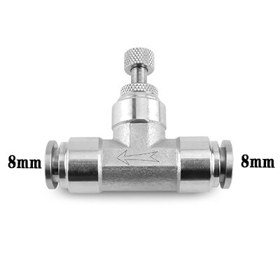 SA pneumatic connector 304 stainless steel metal air connector hose 4/6/8/10/12mm flow adjustment throttle valve quick connector: SA-8