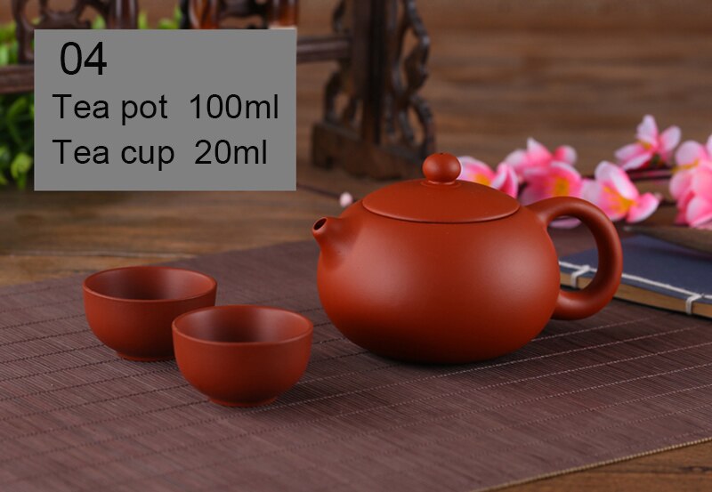 Yixing Paarse Klei Kleine Thee Set Omvat 1 Pot 2 Kopjes, Xishi Pot Thee Ceremonie, zisha Keramische Aardewerk Theekopje, China Kung Fu Thee Set: 04