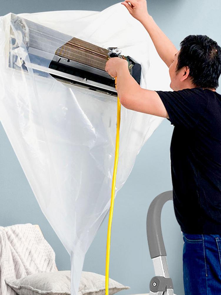 Foldable Wall Protection Air Conditioner Cover PVC Waterproof Reusable Air Conditioning Cleaning Cover Shiled !