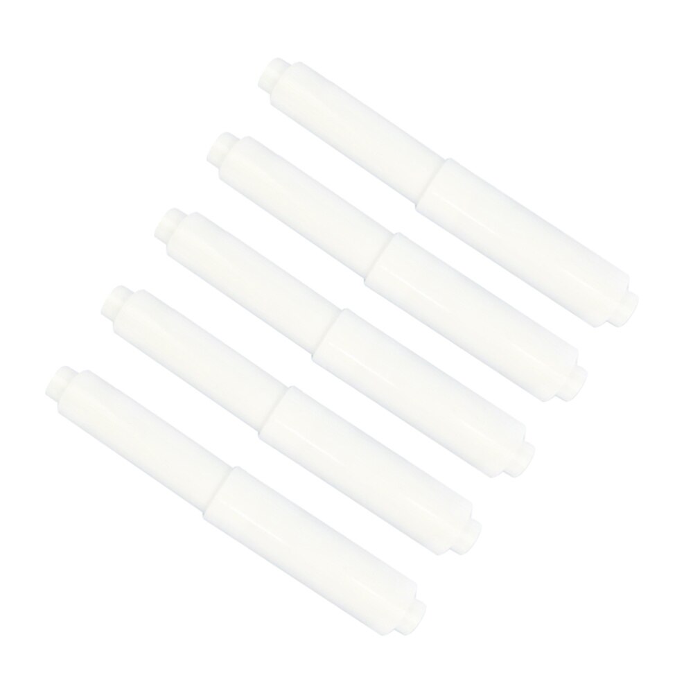 5Pcs Roller Fit-All Style Plastic-Spring Loaded White Roller Bathroom Paper Holder Replacement(White)