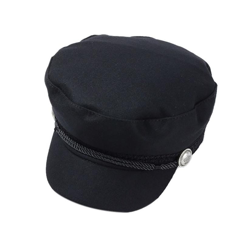 Kvinder mænd bomuld afslappet stil strenge hængslet knap golf kasket stilfuld retro metal ornament hat baretter fransk hat