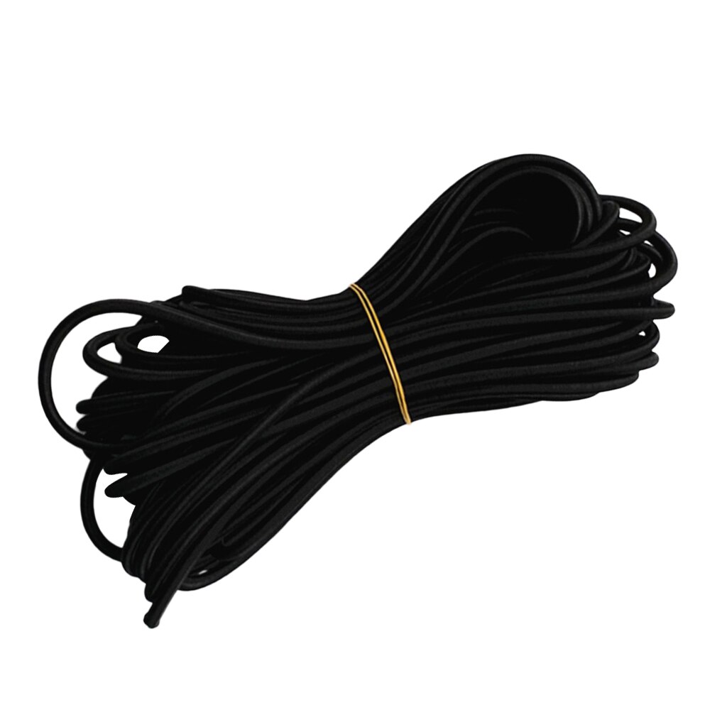 Multifunctional Strong Rubber Elastic Bungee Shock Cord Rope: Black 5mmx30m