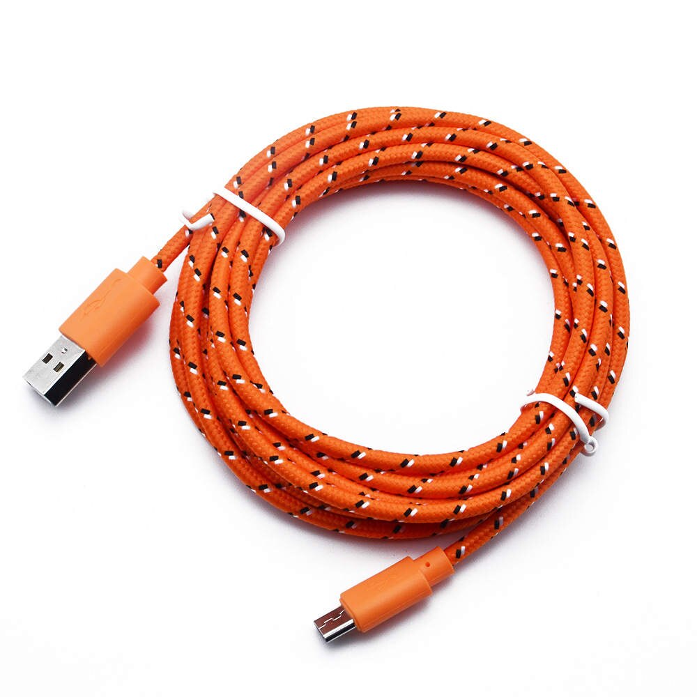 Micro Usb Snoep Kabels Voor Micro Usb Opladen Lader 1M Kabel Nylon Opladen Data Transfer Cord Voor Andriod Voor huawei Xiaomi: Orange