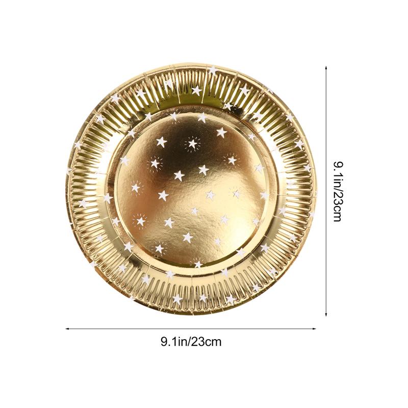 10Pcs Star Patterned Disposable Plates Paper Plates Light Paper Trays Disposable Dishes