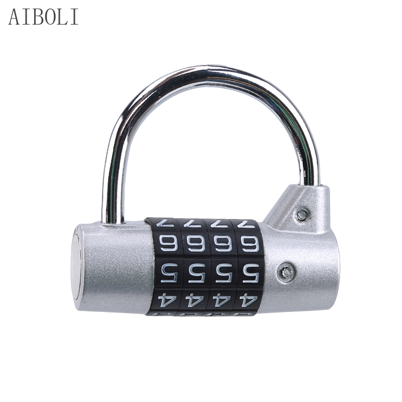 schwer Pflicht 4 wählen-stellige Kombination Schloss nasser Sicherheit Vorhängeschloss draussen Fitnessstudio Sicherheit Code sperren Schwarz