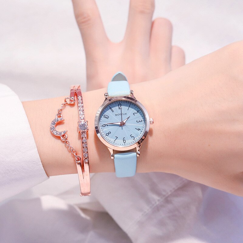 Exquisite Women Watches Luxury Ladies Wristwatches Simple Number Scale Woman Quartz Leather Clock Reloj Femenino