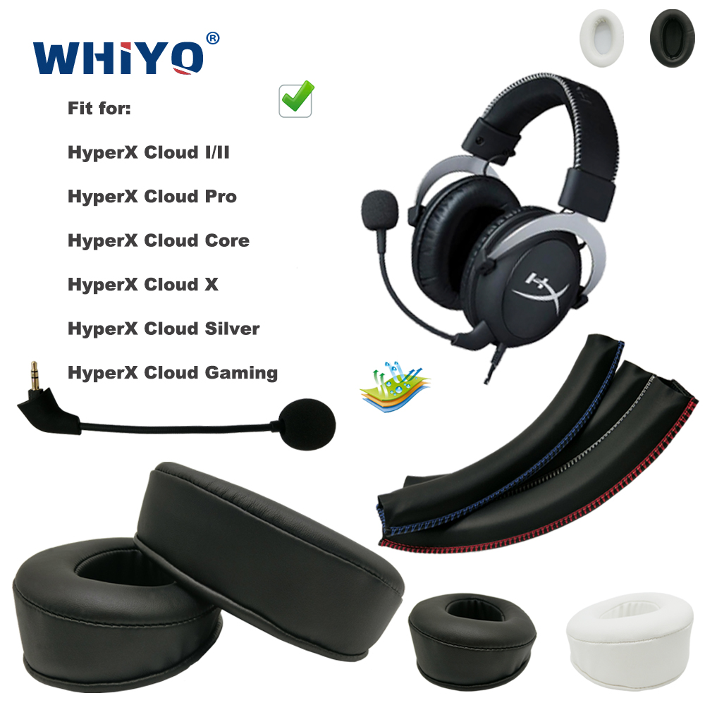 Ersatzteile für HyperX Cloud I/ II, Core, Silver, Alpha, Pro, X, Gaming-Headset, Ohrpolster, Mikrofon