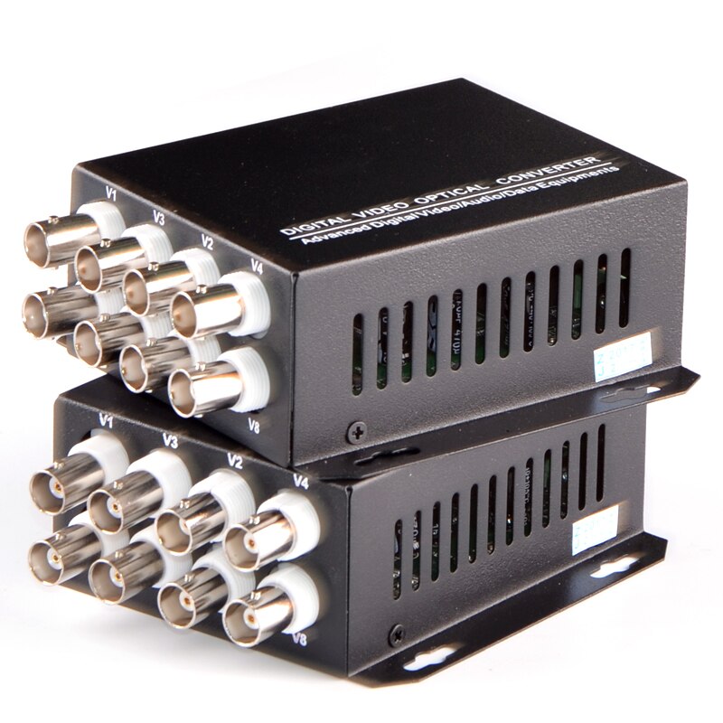 1 Pair Fiber VideoOptical Transceiver 8 Channel Pure Video Optical Transceiver FC Port Single Mode Single Fiber 20KM