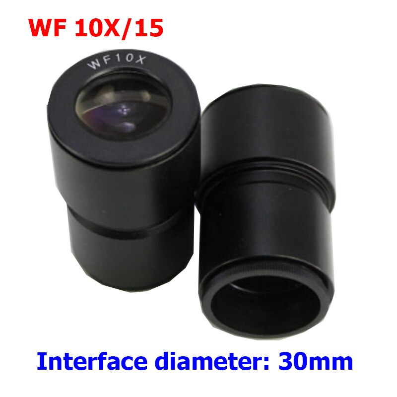Oculaire pour Microscope stéréo WF10X WF15X WF20X WF25X WF30X, à large champ 20mm 15mm 10mm 9mm WF10X/20 à haut objectif