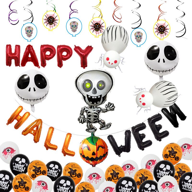 1Set Heks Folie Brief Ballon Halloween Ballonnen Halloween Kids Home Decoratie Halloween Party Benodigdheden: Skeleton