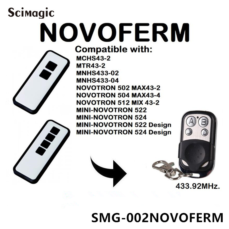 NOVOFERM NOVOTRON 502 MAX43-2 remplacement porte de Garage télécommande Clone Fob