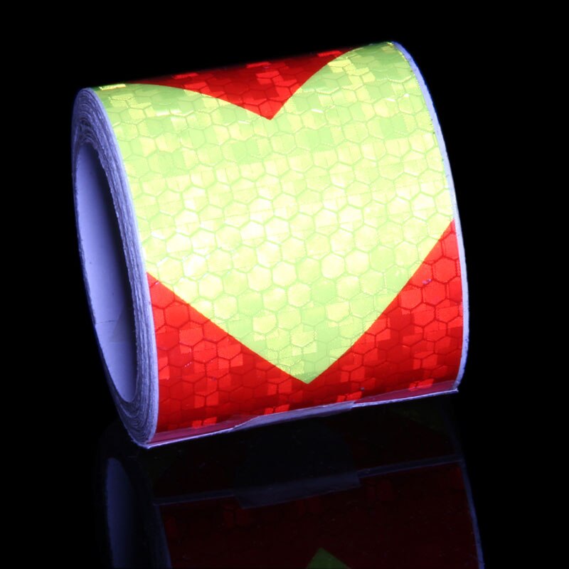 Reflective Bicycle Stickers Adhesive Tape Fluorenscent Yellow Red Arrow Stickers Decal Bike Night Cycling Safety Reflective Film