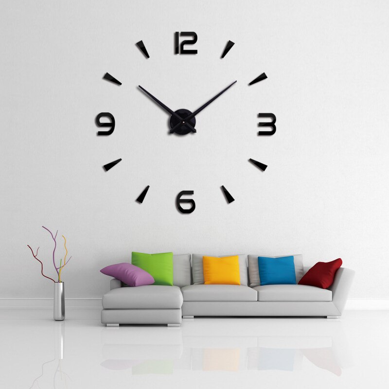 DIY 3D digital watch wall clocks Quartz large mirrored wall clock living room Modern Unique Numbers home decor