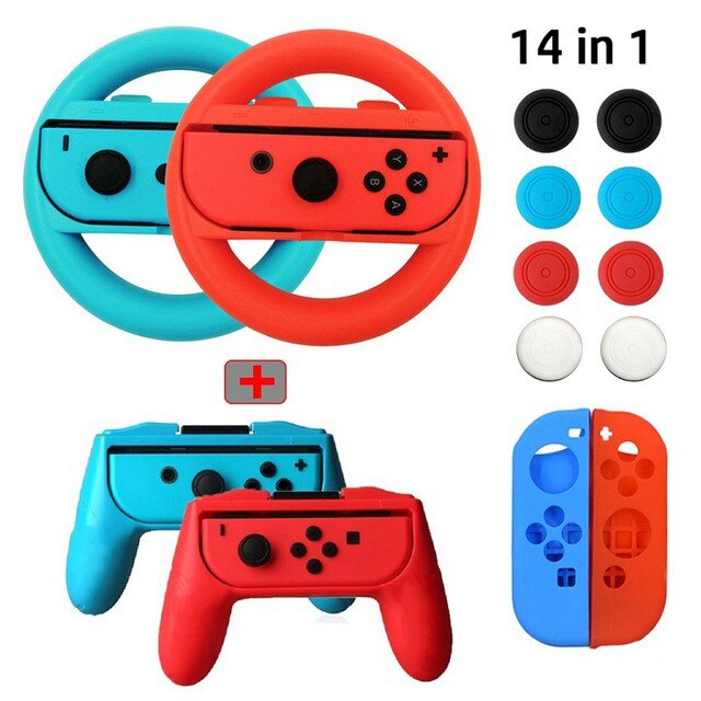 2pieces/set Controller Grips Joy-Con Case For Nintend Switch Joy Con Handle NS N-Switch Game Console Accessories: 14 in 1