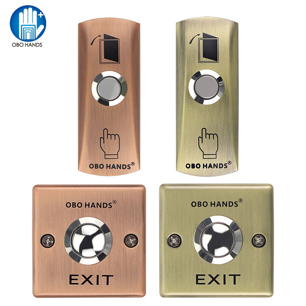 Fireproof Metal Door Exit Button Switch Release Push Button Waterproof Press to Exit for Electronic Locks Access Control System