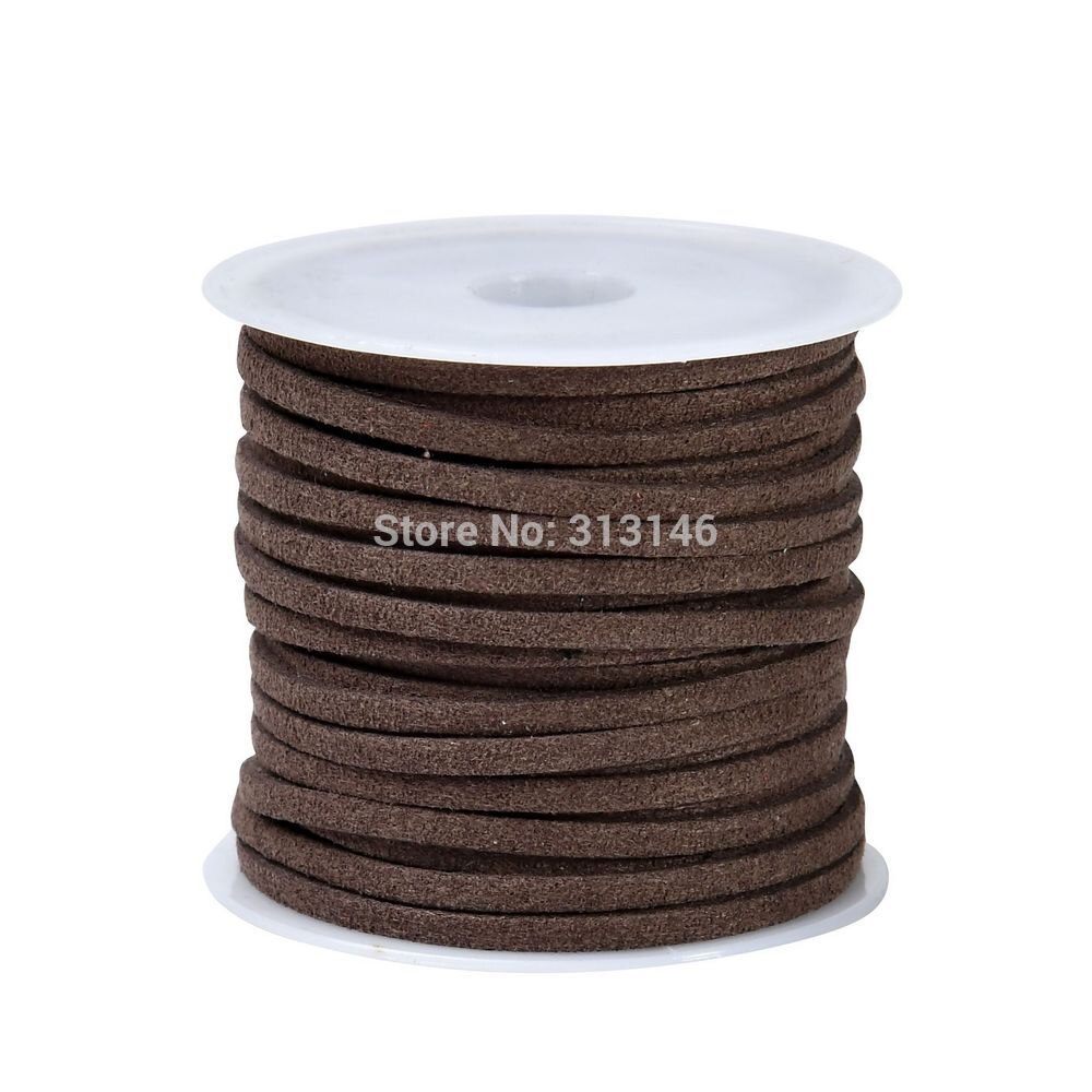 3mm 5M/Roll Flat Faux Suede Cord Leather Lace DIY Handmade Beading Bracelet Necklace Craft Supplies Jewelry Making Thread String: Dark Brown
