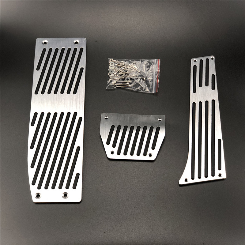 Car Accessories For BMW 3 5 series E30 E32 E34 E36 E38 E39 E46 E87 E90 E91 X5 X3 Z3 MT/AT pedal Pads Cover Stickers Car Styling: Drill for AT 3pcs