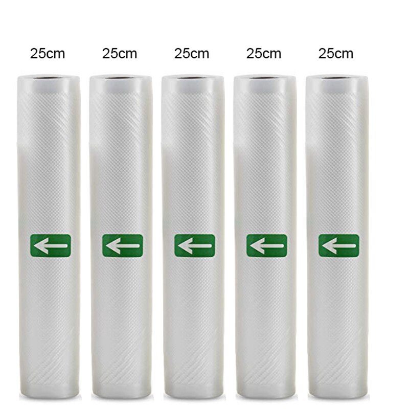 5 Rolls/Lot Kitchen Food Vacuum Bag Storage Bags for Vacuum Sealer Food Keep 12+15+20+25+28cm*500cm: 25cm 5pcs