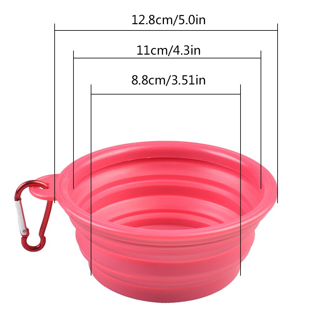 Pet Bowl Folding Silicone Travel Dog Bowls Outfit Feeder Walking Portable Water Bowl For Small Medium Dogs Cat Bowls Accessories: B-12 12.8x5.5cm