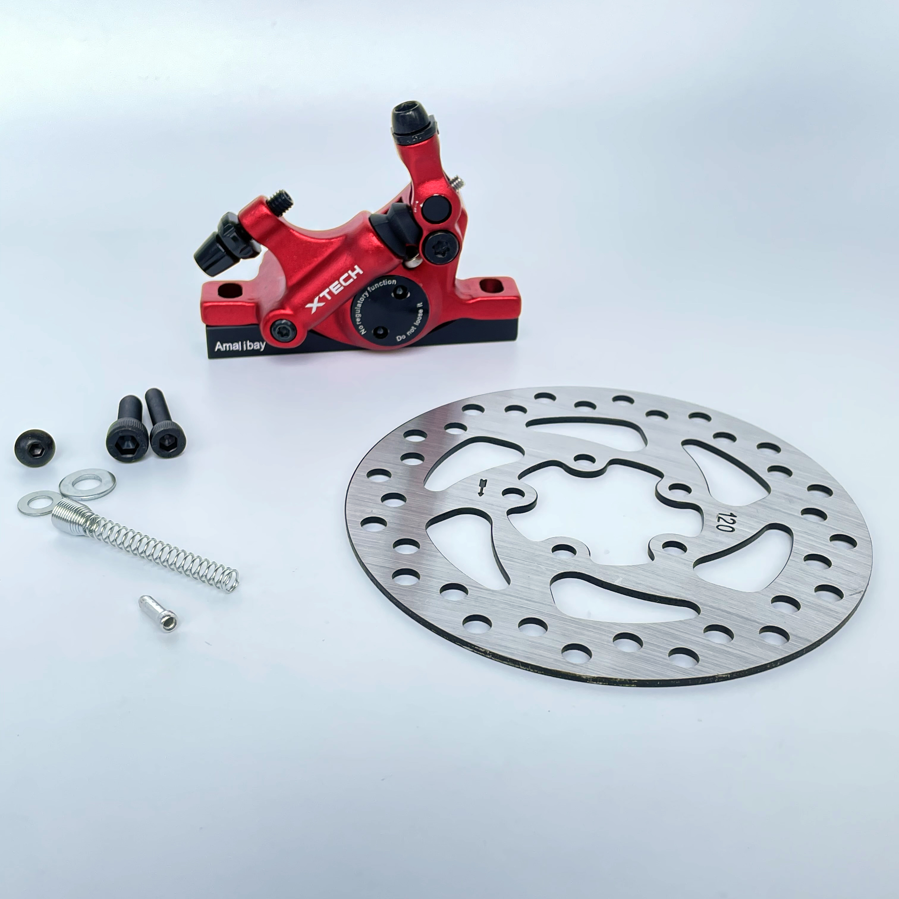 Upgrade Xtech Aluminium Hydraulische Rem Voor Xiaomi M365/Pro 1S Pro 2 Elektrische Scooter Hydraulische Schijfremmen zuiger Onderdelen: Black red set