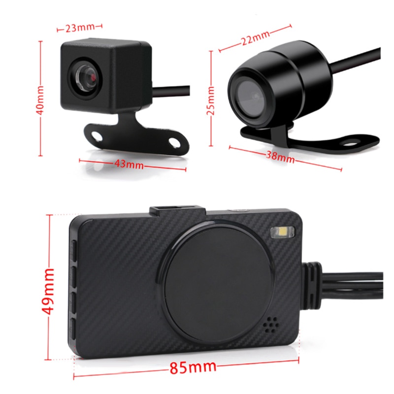 3 Inch 1080P HD Motorcycle Camera DVR Motor Dash Cam with Special Dual-Track Front Rear Recorder Motorbike Electronics KY-MT18