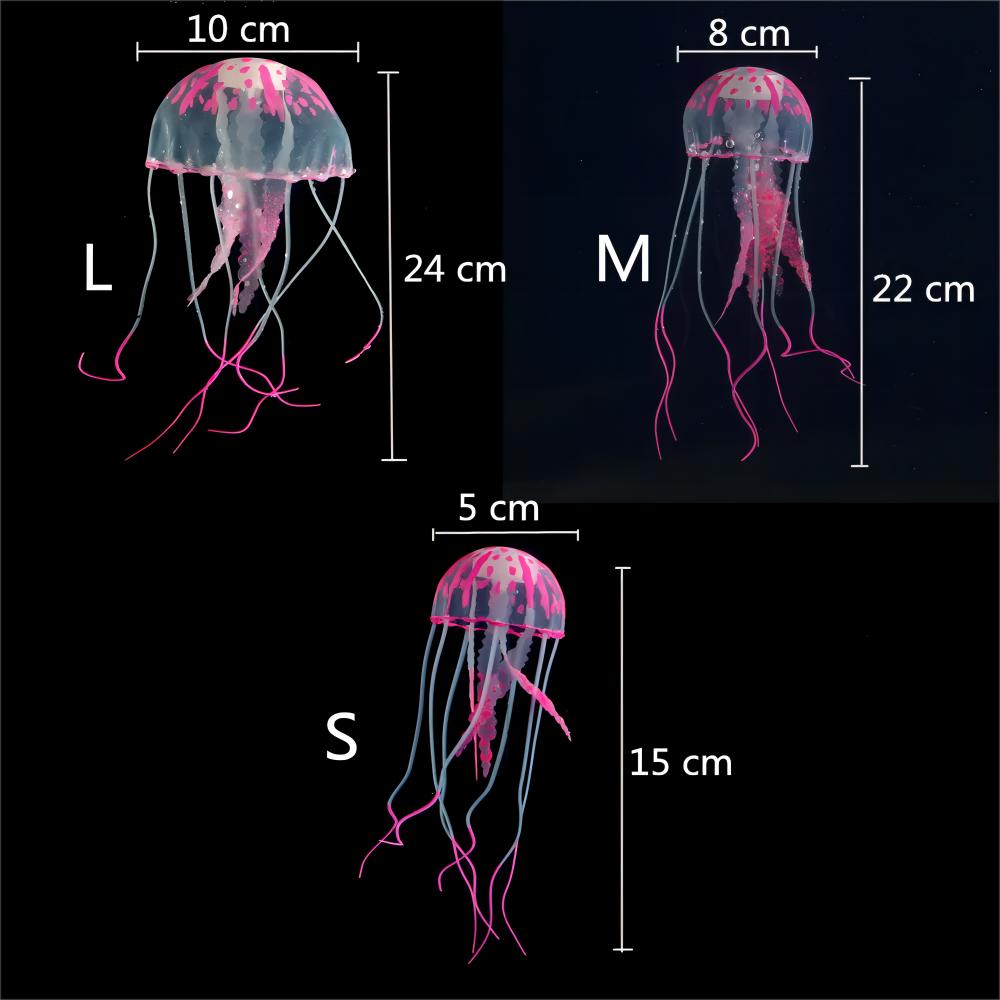 Méduse fluorescente artificielle, 1 pièce, décoration d'aquarium en Silicone, Simulation de paysage, aquarium rouge, aménagement paysager