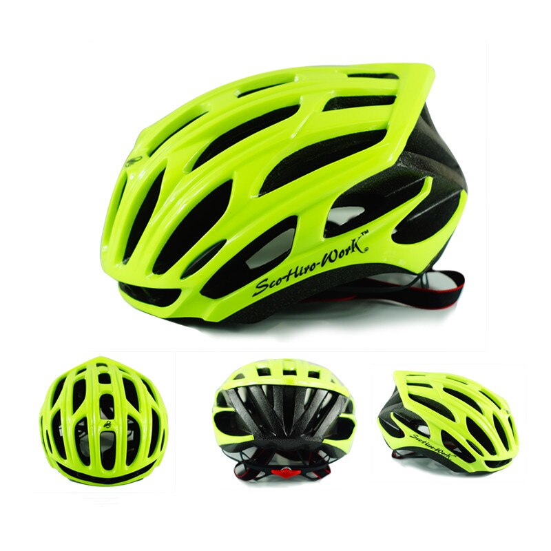 Herre voksne ultralet indstøbt cykelhjelm m  l 54-61cm mtb road mountainbike hjelm cykel casco ciclismo bici kvinder: Grøn / M