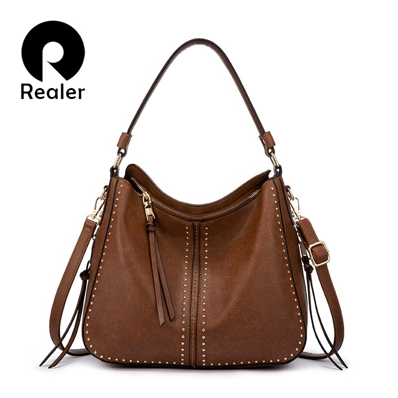 REALER women handbags classic shoulder crossbody bag female casual large capacity totes For ladies hobos bags