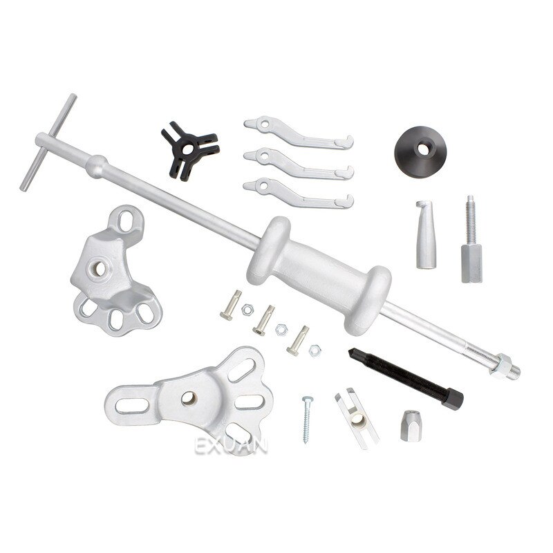 Automobile wheel bearing removal tool, rear wheel hub puller, van rear axle axle slide hammer puller