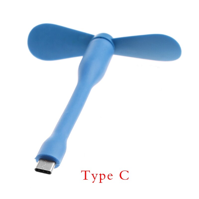 USB tipo C, Mini ventilador TPE portátil Flexible para Samsung S8 LG G6 Macbook con puerto tipo C