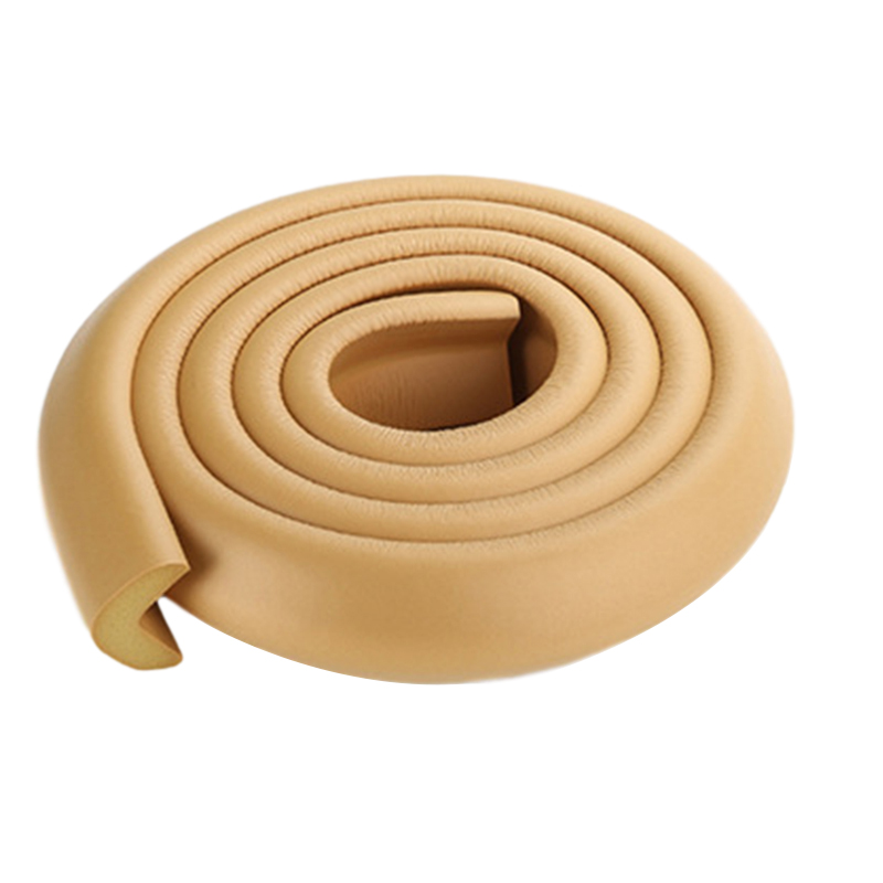 2M U-vorm Extra Dikke Baby Veiligheid Meubels Tafel Protector Edge Corner Bureau Cover Beschermende Tape Schuim Hoeken Bumper guard Een +: Wood color