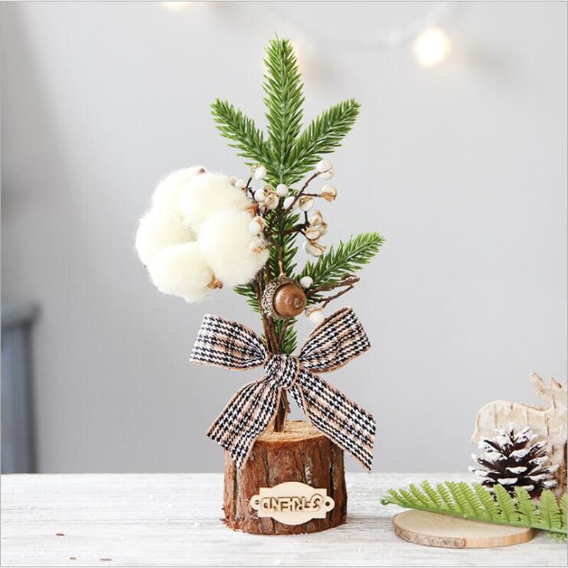 1 unidad, Mini Escritorio, pino Artificial de Navidad, árbol con hojas, decoración para el hogar, ornamento de plantas en macetas: Style 2